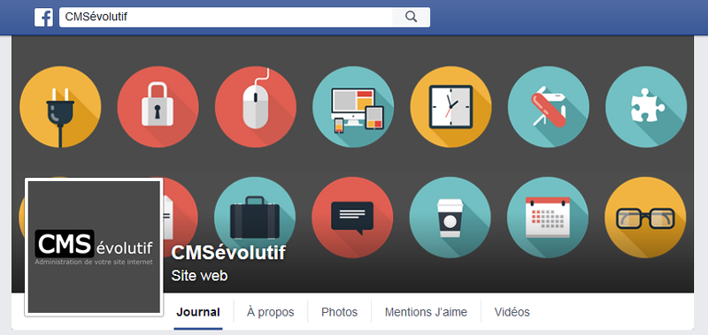 Page Facebook dédiée pour le CMSévolutif