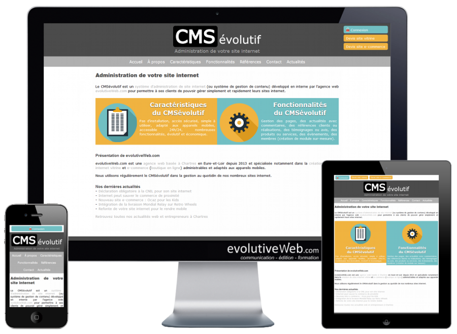 Nouveau CMSévolutif avec un design moderne et responsive