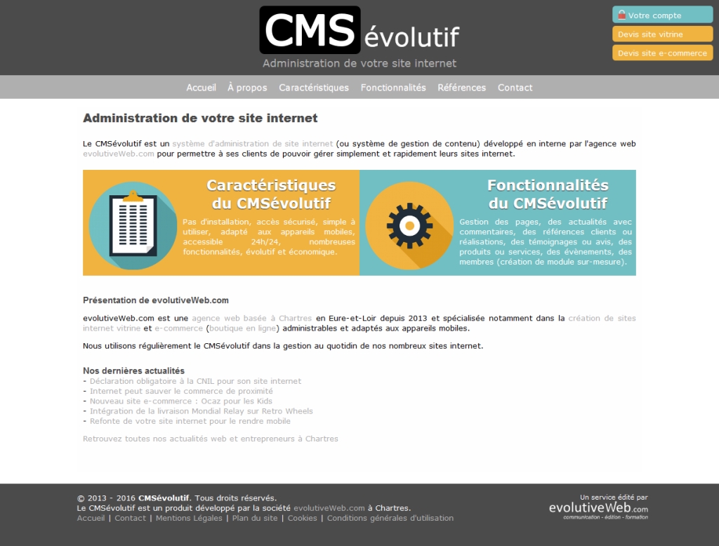 Nouveau design pour le site internet du CMSévolutif